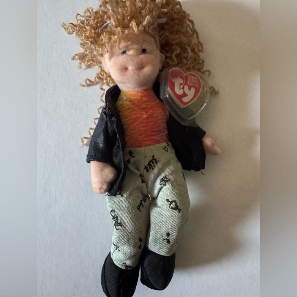 Vintage Ty Doll with Curly Hair and Tie-Dye Shirt